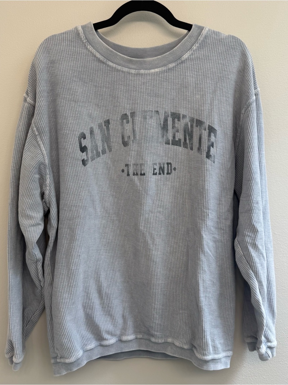 San Clemente Washed Blue Crewneck Sweater